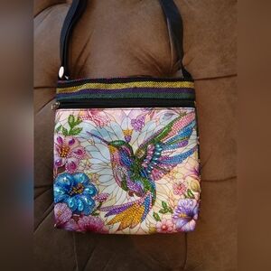 Colorful Hummingbird Adjustable Strap Bag - Multicolor